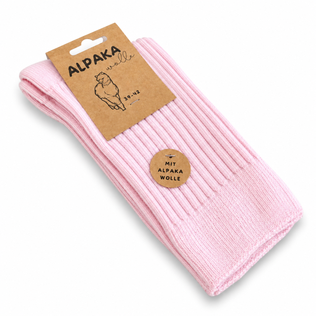 Volnene nogavice  ALPAKA - ONE PINK