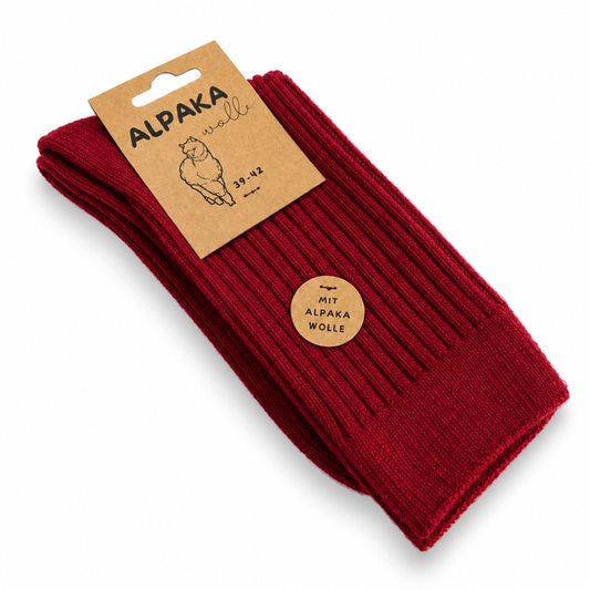 Volnene nogavice  ALPAKA - ONE RED